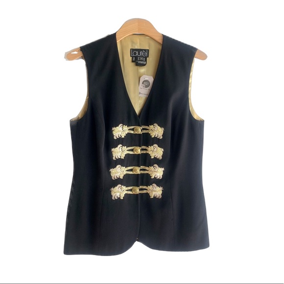 Vintage Escada Laurel Military Vest with gold embellishment embroidered - Picture 3 of 9